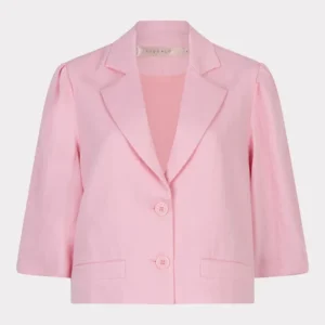 Blazer twill cropped puff slve