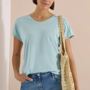 NOS Solid Lace Shoulder T-Shir